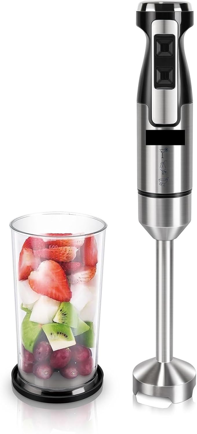 500W Hand Blender Immersion Blender, Electric Food Mixer with Vegetable Chopper, Meat Grinder & Whisk, Ice Crushing & Fruit Stirring Kitchen Multi-Tool
