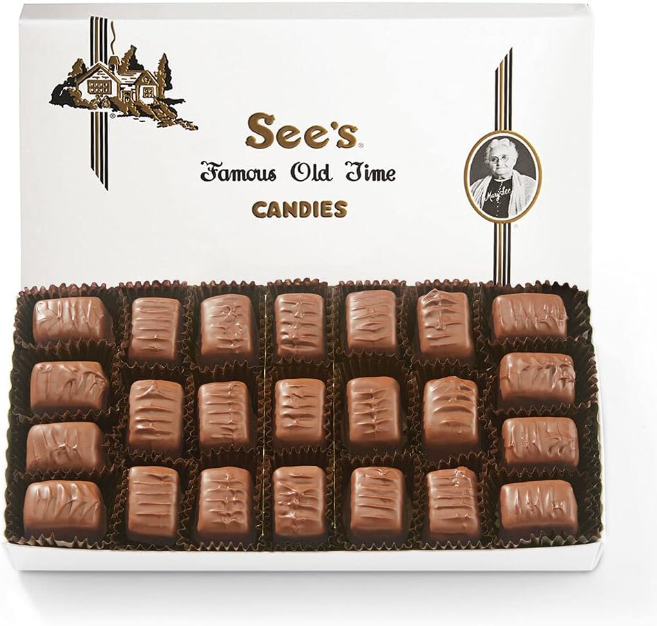 See's Candies 1 lb Milk Butterscotch Square (White Wrap)