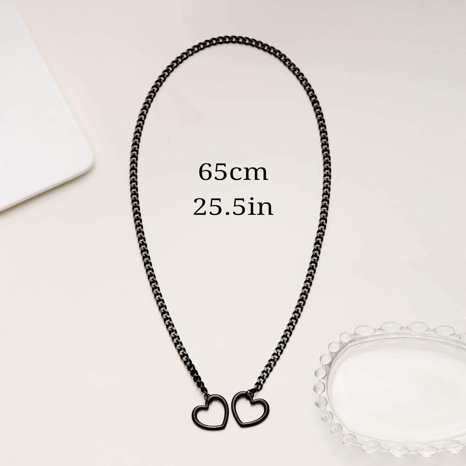 Harlermoon Heart O-ring Slip Chain Necklace For Women Stainless Steel Punk Gothic Cuban Necklace Jewelry Adjustable Y-Necklace - Image 2