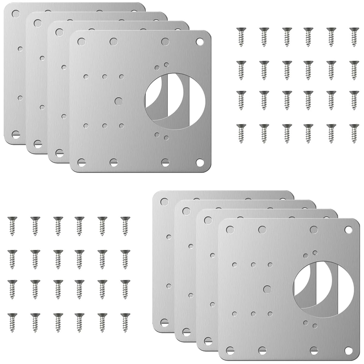 YEPZY 2Pcs Cabinet Hinge Repair Plate, Stainless Steel Hinge Repair Plate with Mounting Screws, Kitchen Cabinet Door Hinge Fixing Plate Bracket Kit for Protecting Wooden Kitchen Cabinet Door Window-image-23