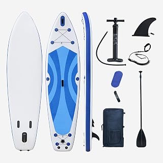 Surfboard Inflatable Stand Up Paddle Board,390×96×20Cm,Inflatable SUP Surfboard Kit Adjustable Paddle,Anti-Slip,Stable And Durable,for Adult Beginners/Intermediate