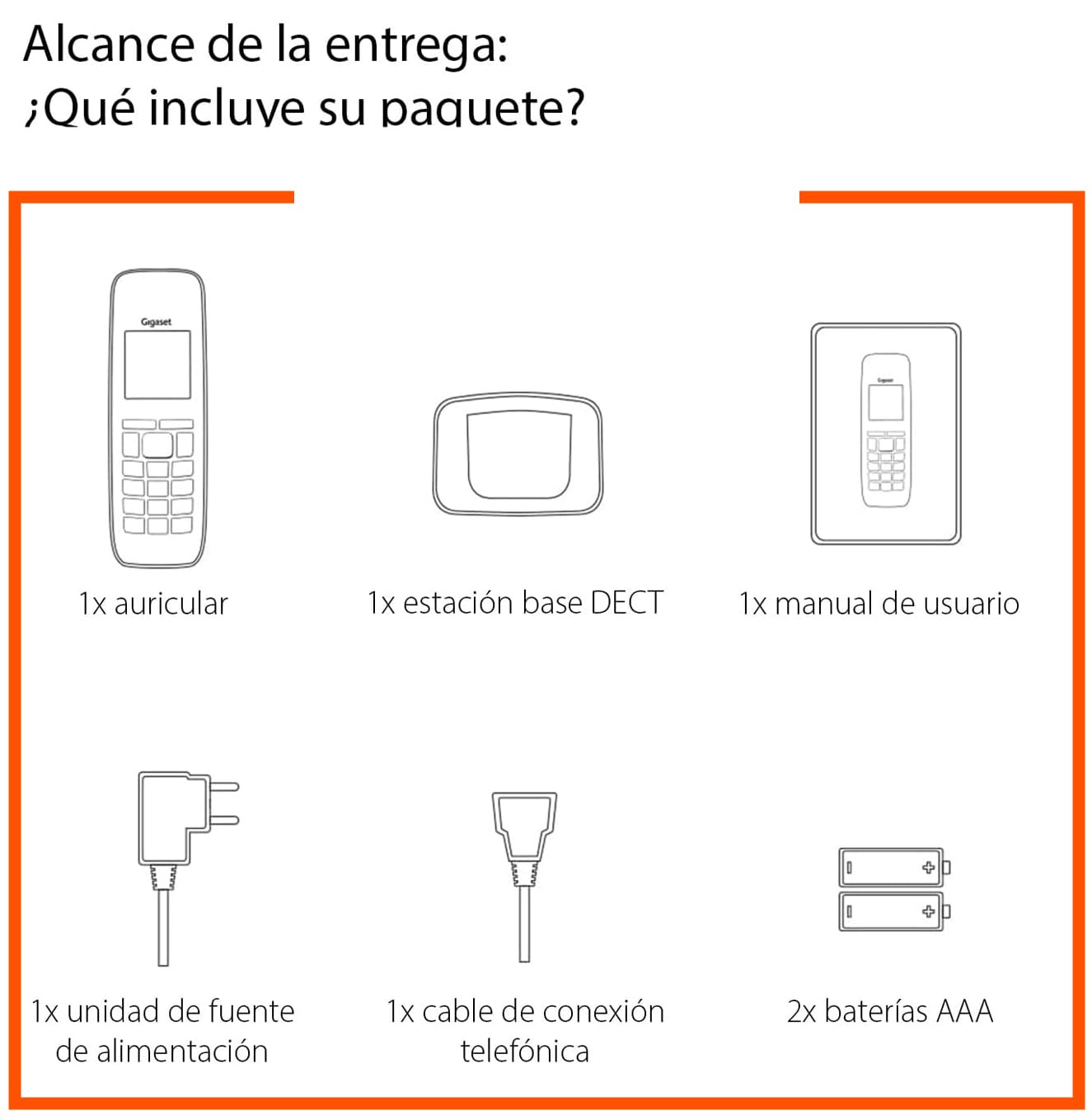 Gigaset A116 - Teléfono DECT Inalámbrico - Pantalla Gráfica Iluminada - Pantalla gráfica de 1,4" - Fácil de Usar, Negro [Compatible en ES y IT] — view 6