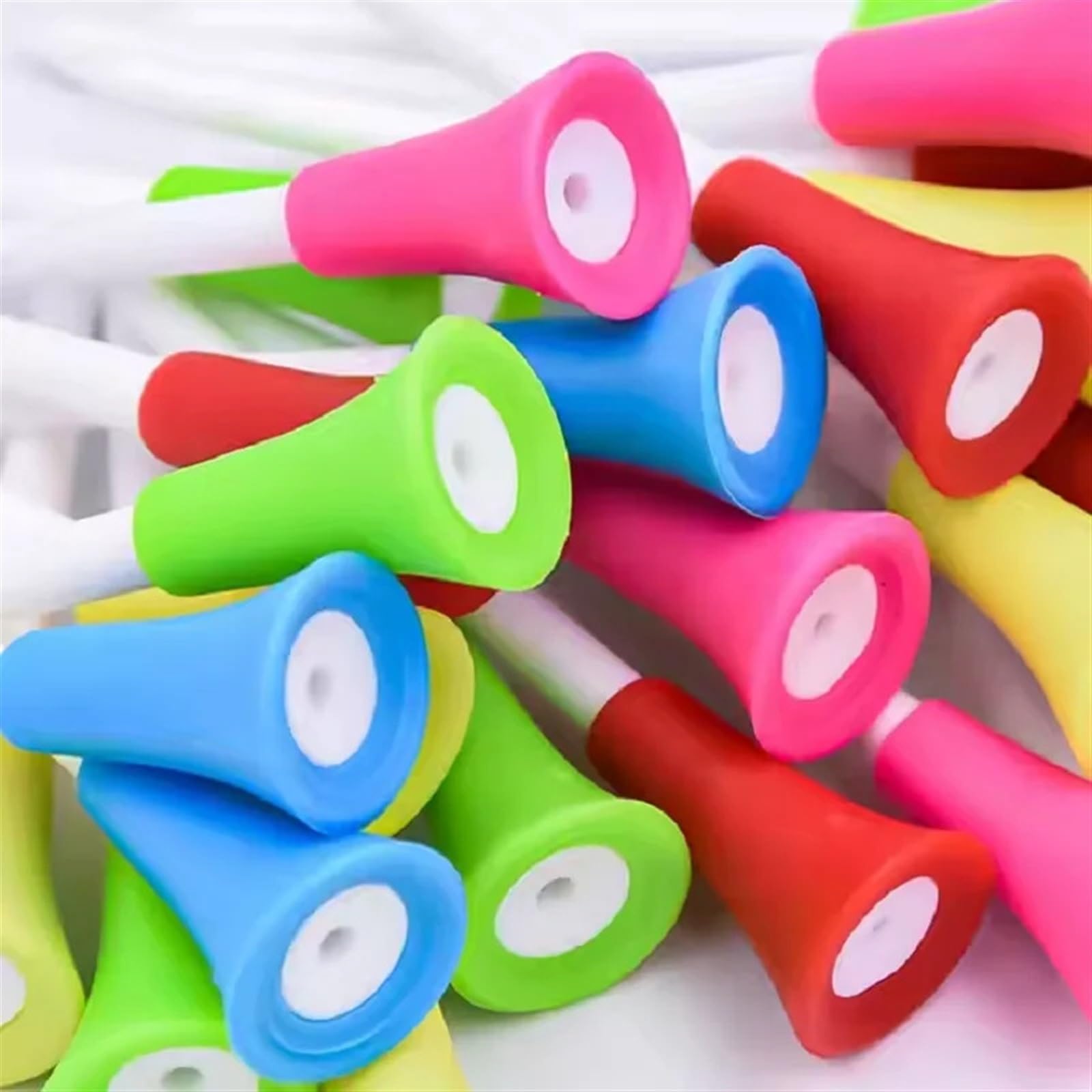 Golf Tee 50 Stücke Mehrere Farbe Gummi Golf-Tees Golf Zubehör 56/72/83,0mm Kunststoff Golf Nägel FüR Einen Idealen Abschlag