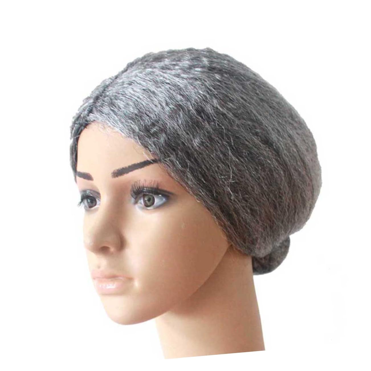 Healeved 3 Stück Graue Grandma Wig mit Dutt für Damen Bequeme Faschingsperücke aus Fasern Wiederverwendbar Geeignet für Halloween Weihnachten Cosplay und Karneval Lustiges Accessoire für