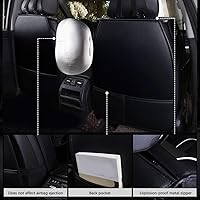 Vista 3 de otoez - Juego completo de fundas de asiento de automóvil de piel sintética para 5 asientos, fundas de asiento de vehículo de ajuste universal