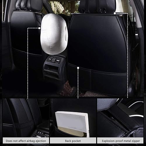 Miniatura 3 de OTOEZ - Protector de piel sintética de lujo para asiento de auto para 5 asientos. Protector completo de asiento delantero y trasero. Ajuste