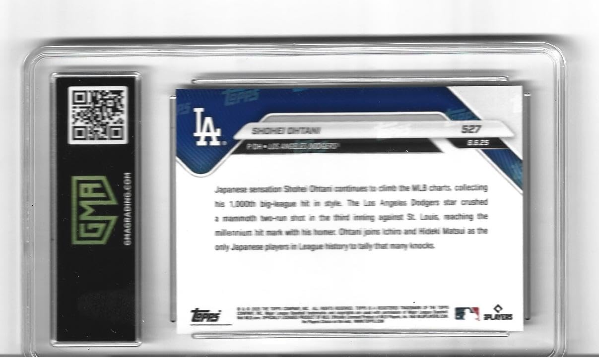 Graded Gem Mint 10 Shohei Ohtani Baseball Card #527 Blasts Majestic HR For 1000th Hit Milestone Dodgers 4 Time Mvp Superstar