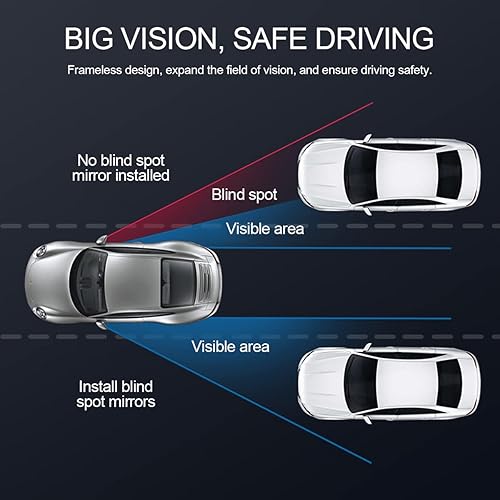 Miniatura 3 de Espejo de punto ciego para automóvil, 2 piezas de ángulo de vidrio convexo HD ajustable para espejos retrovisores laterales, en forma de ventilador,