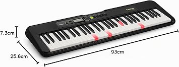 Casio Casiotone LK-S250 Casiotone Illuminated Keyboard with 61 Velocity Keys in Piano Look 400 Sounds & 77 Accompaniment Rhythms Microphone Input Black