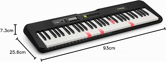 Casio Casiotone LK-S250 Casiotone Illuminated Keyboard with 61 Velocity Keys in Piano Look 400 Sounds & 77 Accompaniment Rhythms Microphone Input Black