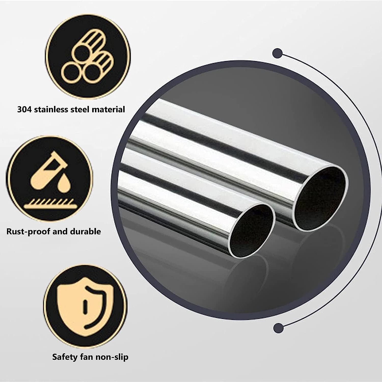 Pool Rail Swimming Safety Hand Handrails, 304 Stainless Steel Spa Handrail, Stair Humanized Blue Grip Cover Railings for Garden Backyard Pools