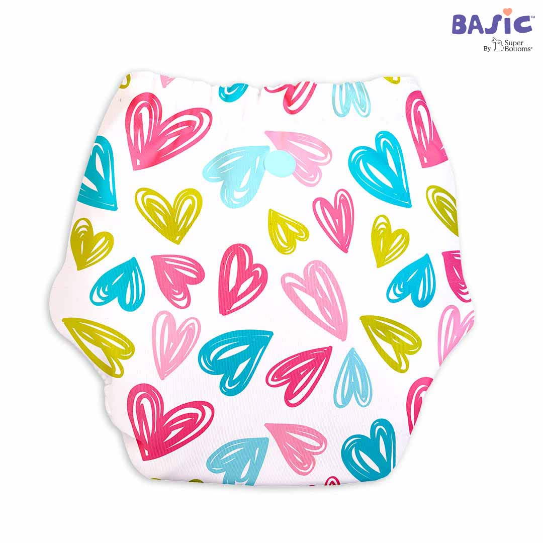 Superbottoms Basic Leakage-proof advanced cloth diapers for babies, High Absorbent 100% cotton 1 reusable diaper and 1 insert pad Combo Pack washable cloth diaper 3M -3Years Adjustable, Reduces Rash - Image 7 thumbnail