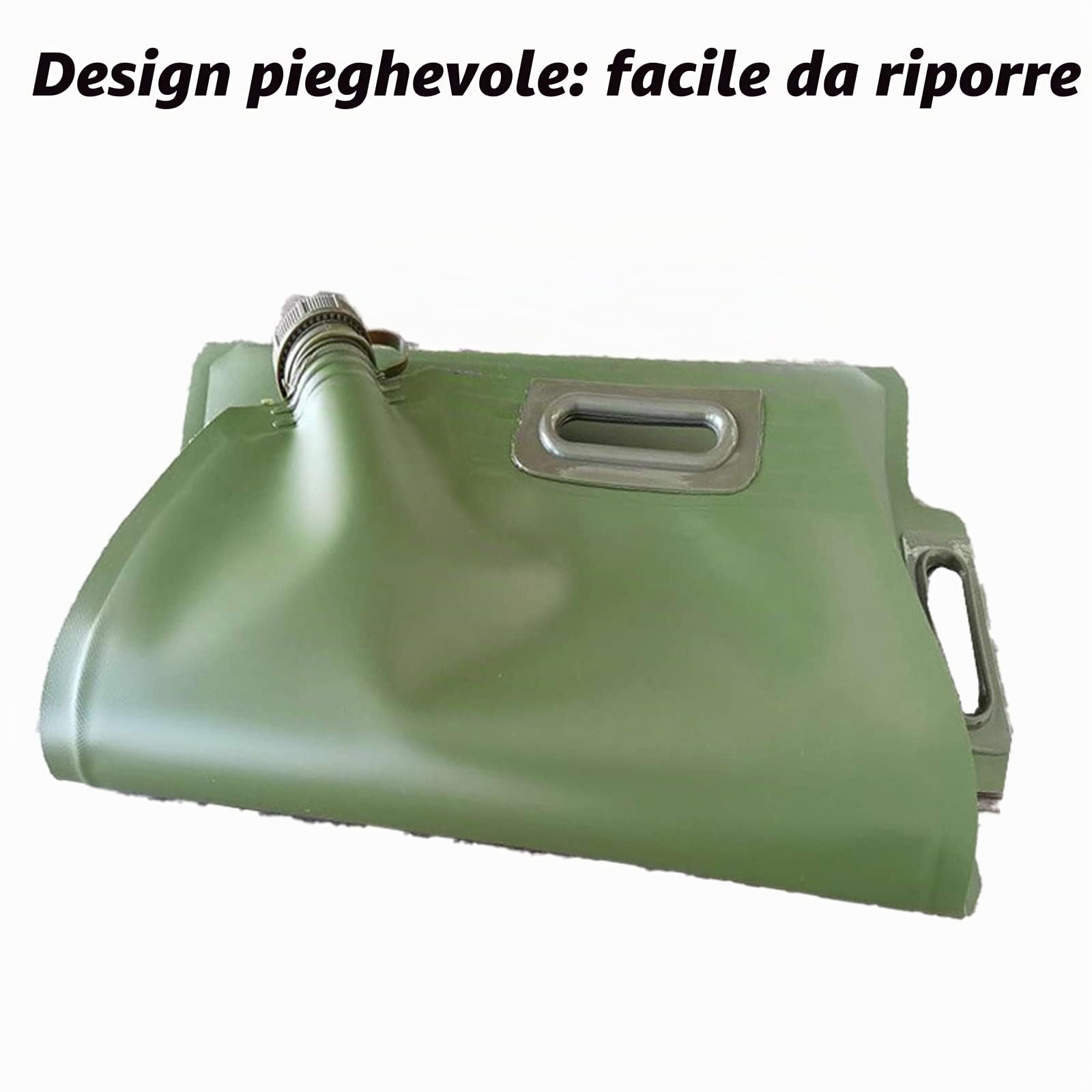Tanica per carburante pieghevole da 10 l, in TPU da 2 mm, serbatoio di riserva portatile con tubo da 20 cm, serbatoio per benzina a prova di perdite per auto, moto, campeggio e Notfa
