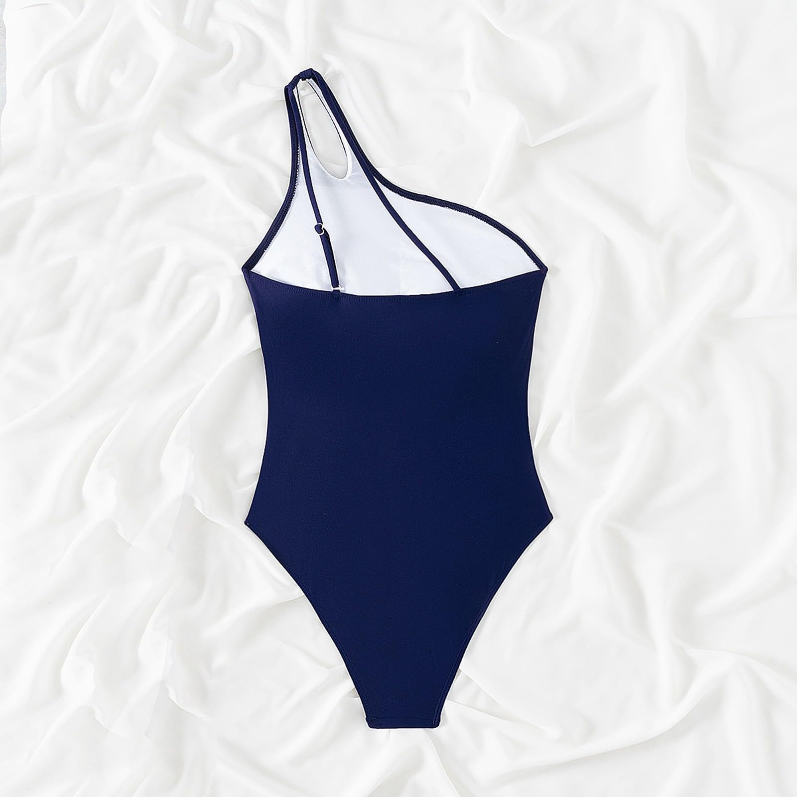 Costume Intero con Spalla obliqua, Design Asimmetrico, Elegante e Moderno.