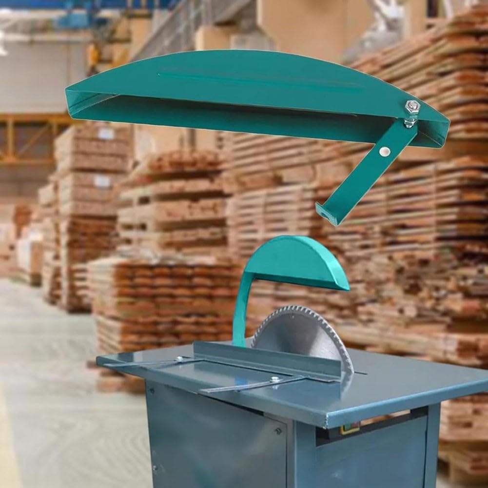 for Gdfnmogo Table Saw Guard for Woodworking Safety, Iron Protective Cover with Dust and Chip Deflection, Fit for Most Table Saws, for Easy Install Noise(Green)