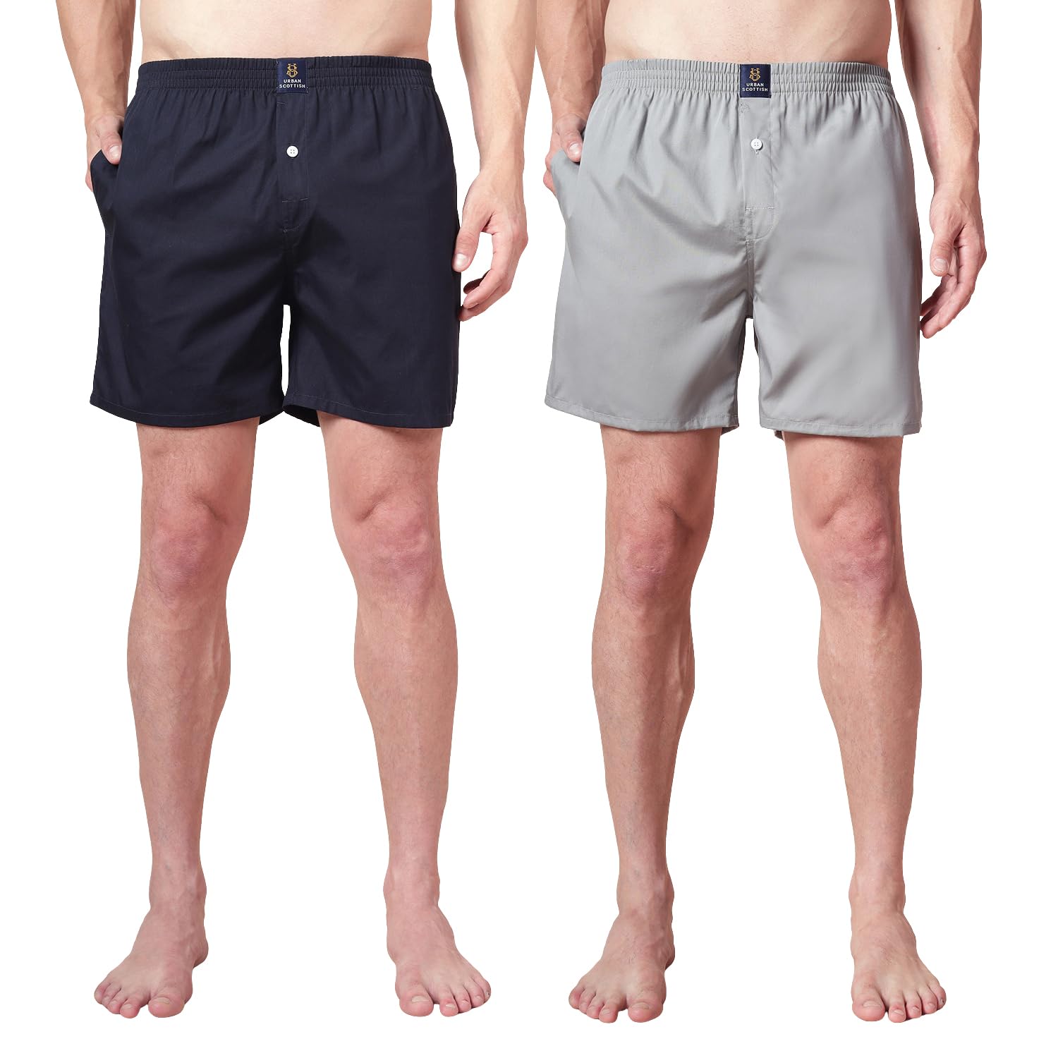 urban scottish Men’s 100% Cotton Solid Boxers Shorts with Side Pockets (Pack of 2)-picture-25