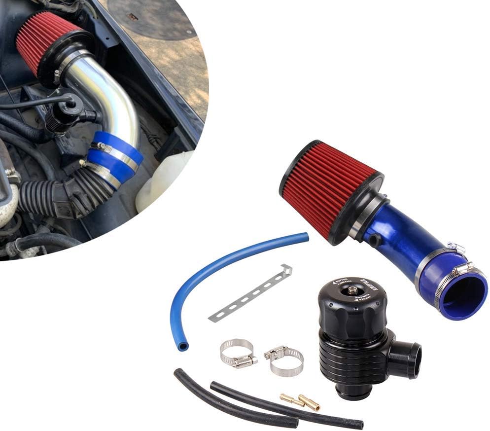 Ruien 76mm口径 アルミ製エアインテークパイプ エアクリーナー付属 25mmブローオフバルブ 吸気効率