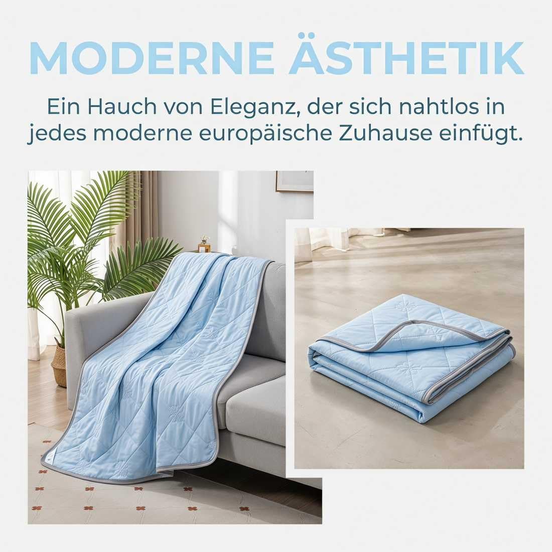 Sleepcooling - Kühlende Decke für Kühlere Nächte im Sommer, Kühlende Decke zum Schlafen, Atmungsaktiv Feuchtigkeitsabsorbierend, Aweich Hautfreundlich, Q-Max 0,4 für 5°C Kühler(H-blau,180 x 200 cm)