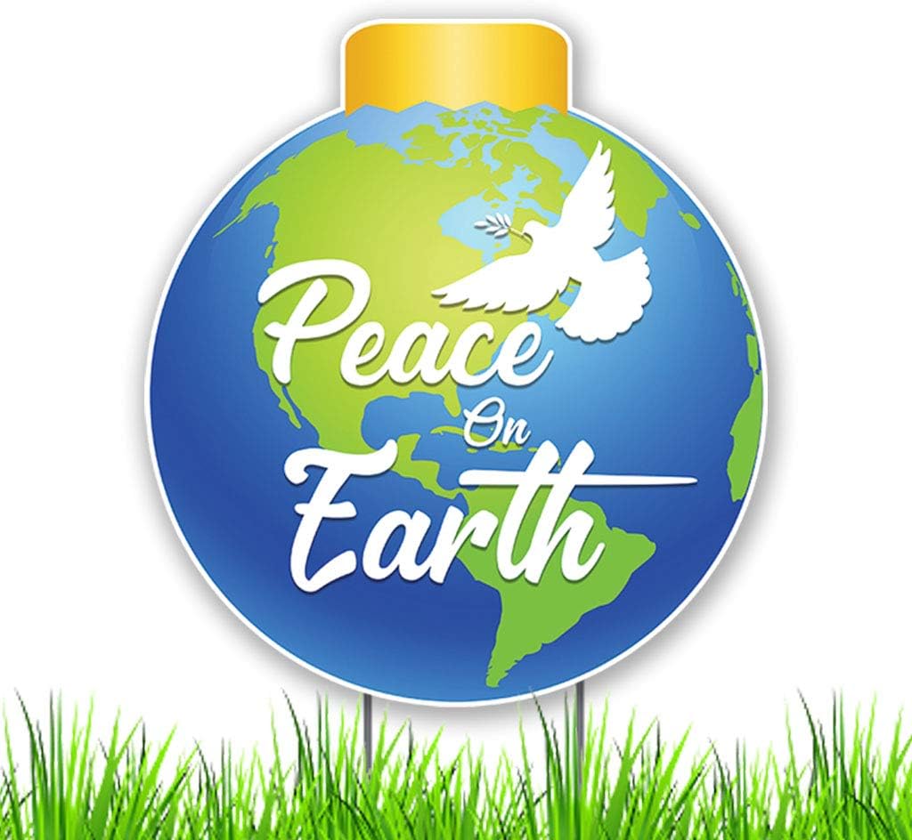 Peace On Earth Outdoor Yard Sign, Holiday Lawn Decoration