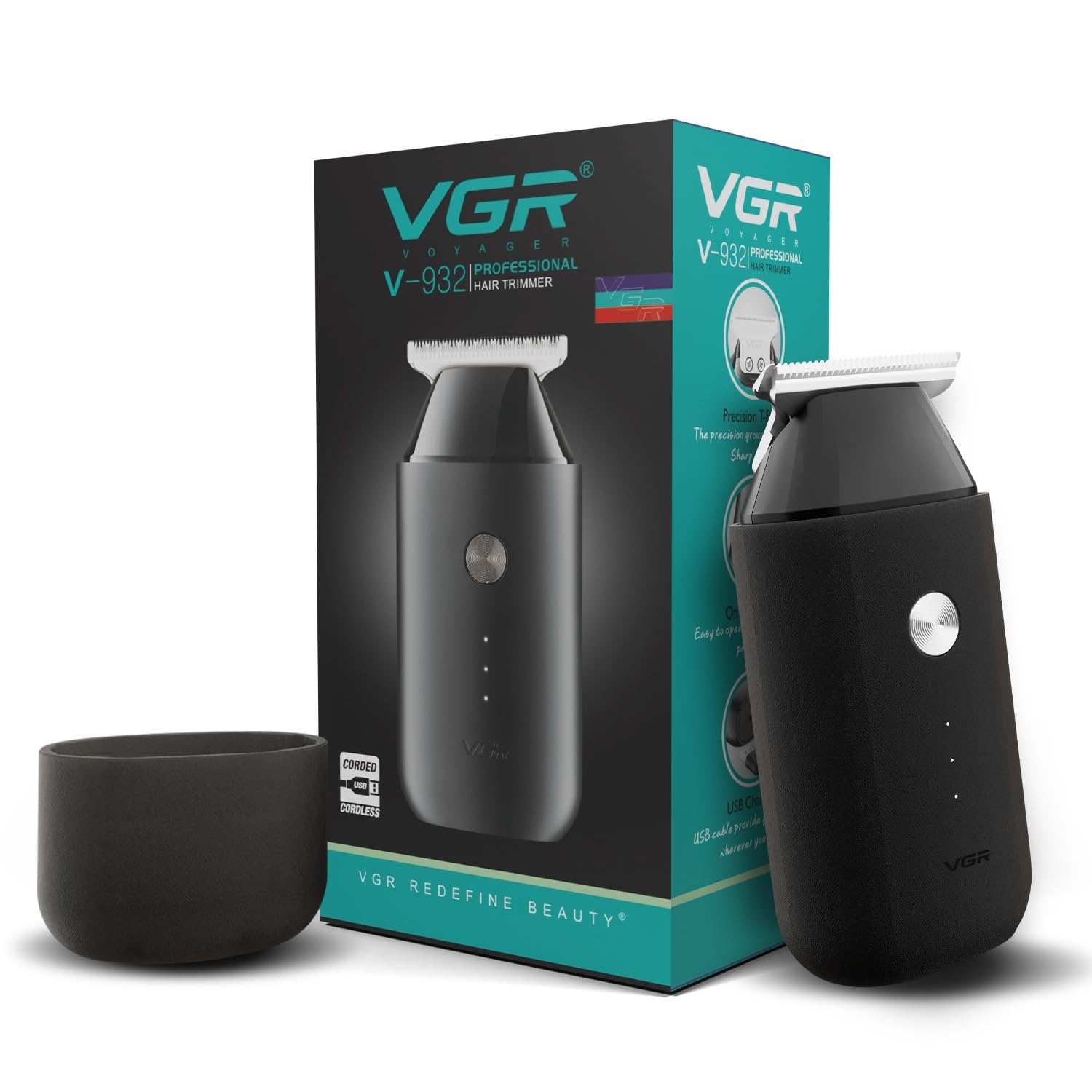 VGR V-932 Professional Hair Trimmer for Men, Precision T-Blade with USB Type-C Charging, Corded and Cordless, 600mAh Lithium Battery, 120 Minutes Runtime, Easy Operation, Ideal for Salon and Home Use (B09V5LC6BT) Amazon Price History, Amazon Price Tracker