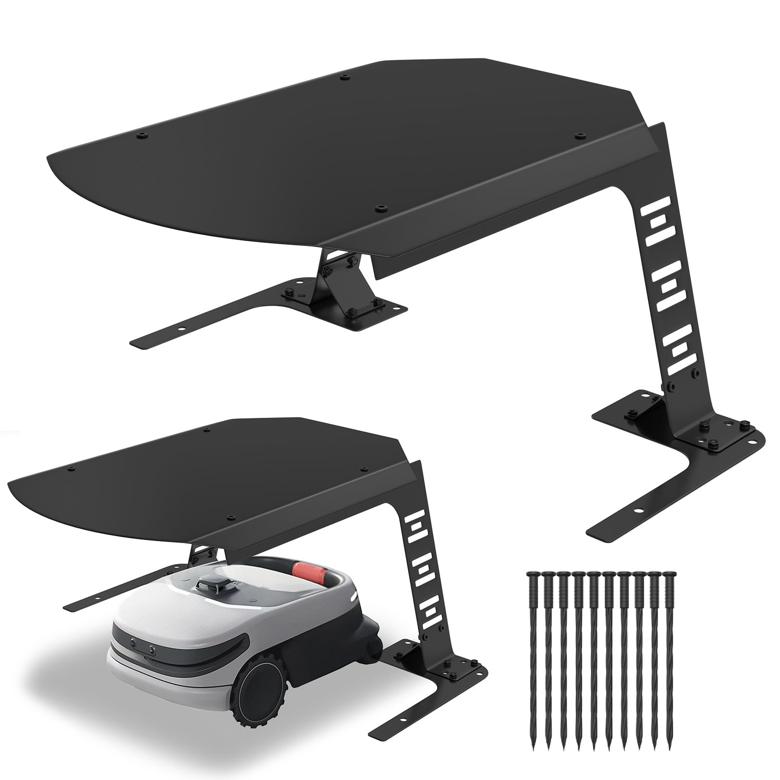 ACXIN Toit de protection pour robot tondeuse en métal - Garage durable pour robot tondeuse - Résistant aux UV et à la rouille, Installation simple, 77x94x36 cm