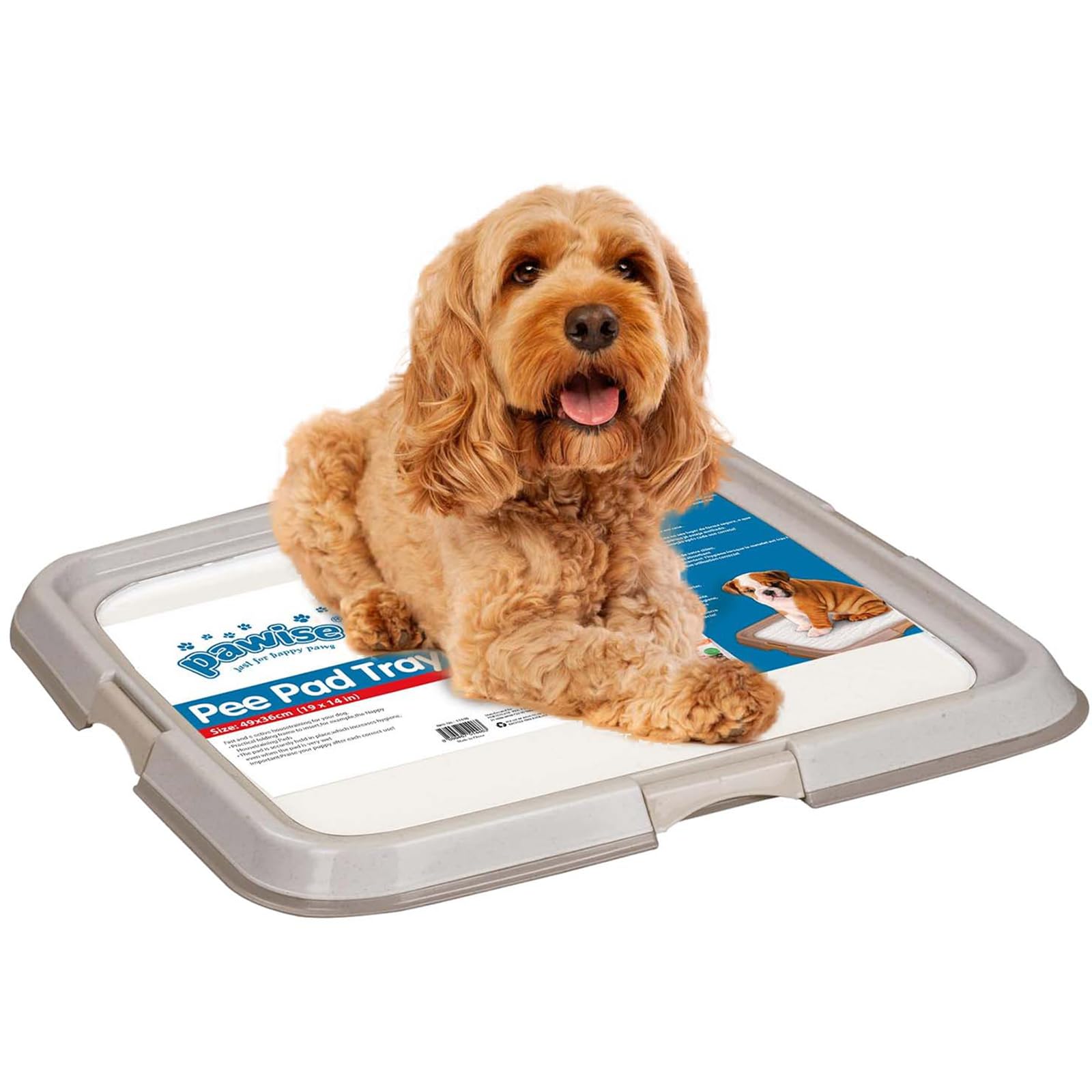 Pawise Dog Pee Pad Holder for Puppy, Puppy Pad Holder Tray, Pet Training Pee Pad, Indoor Potty Tray for Senior Dogs, Dog Toilet for Newborn Puppies, 23.5" x 23.5"