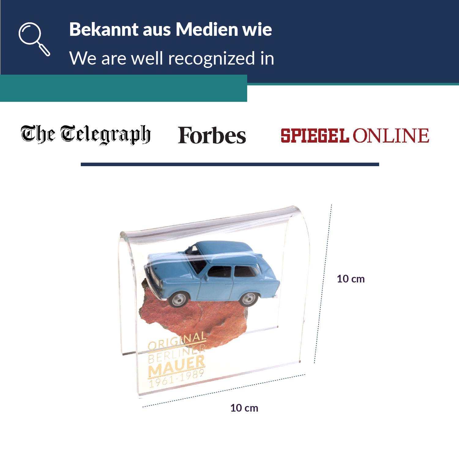 Trabant sur la Pierre Originale du Mur de Berlin | pièce Authentique avec Certificat d'authenticité | Trabi DDR | Fait Main