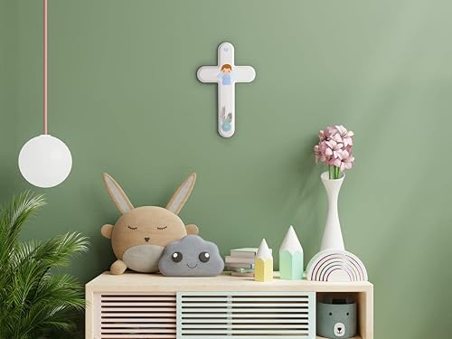 Miniatura 5 de 4Soul Cruz de pared para bebé, regalos de bautismo para niña, cruz de madera para primera comunión, regalos de ducha (niña, mediana)