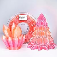 Vista 8 de Zi-Rui Filamento PETG amarillo ámbar de 0.069 pulgadas, transición de arco iris translúcido con tonos azul-verdes, 2.2 libras, alta compatibilidad