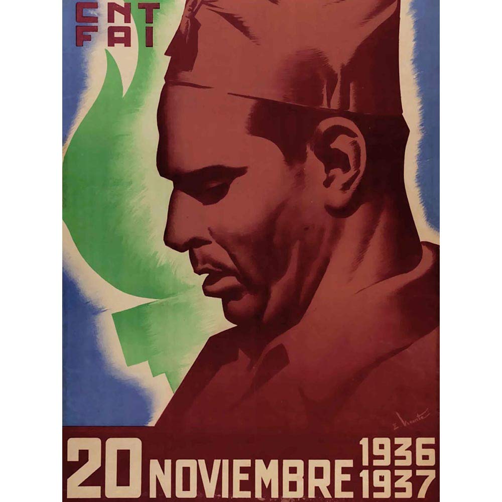 Wee Blue Coo War Spanish Civil Fai Cnt Anarchist Spain Durruti Retro Art Print Poster Wall Decor 12X16 Inch