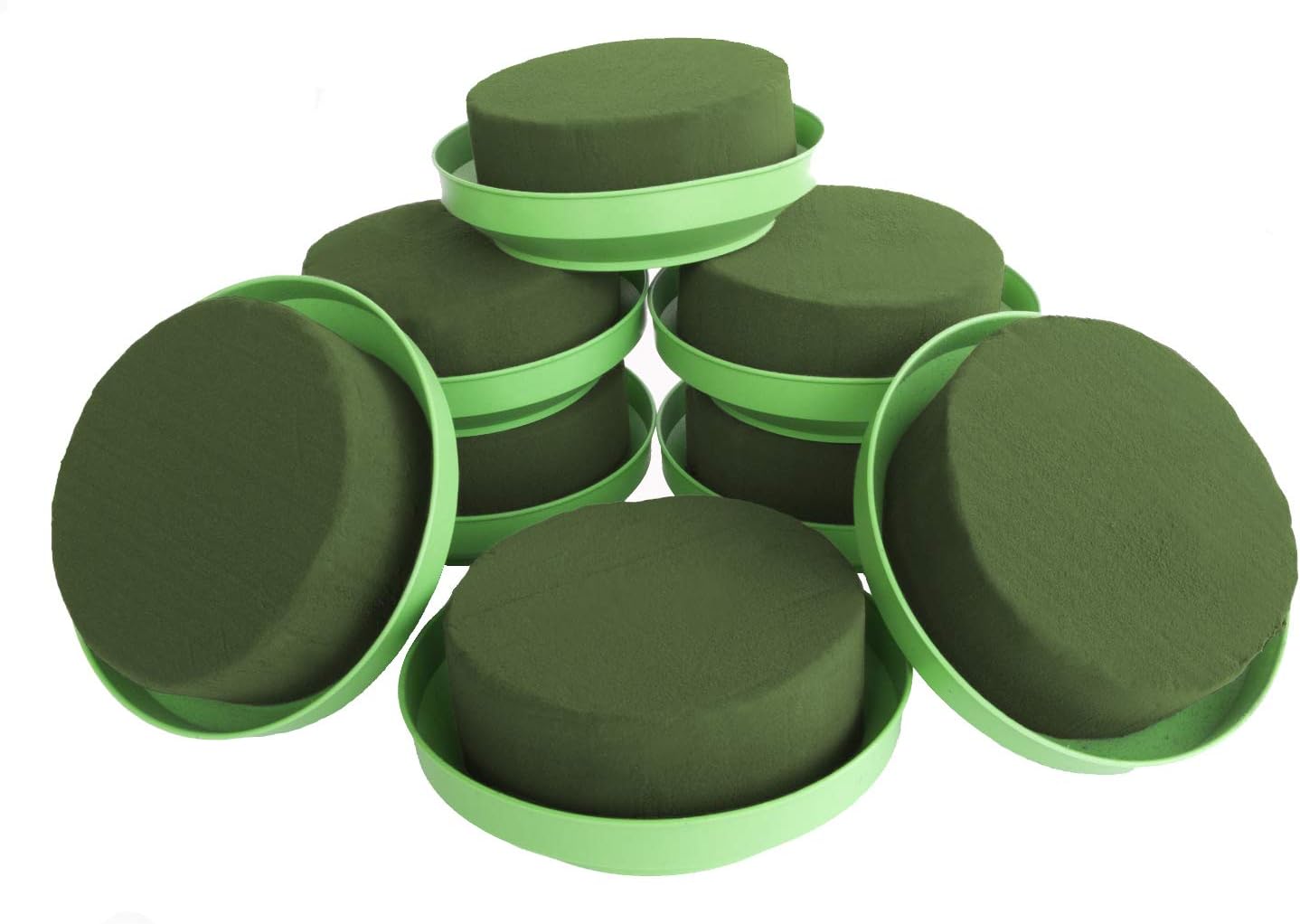 Floral Foam | Flower Arrangement Kit | 8-Pack Round Single Design Bowl for Table Centerpiece, Party Decoration, Wedding Aisle Flowers, Green