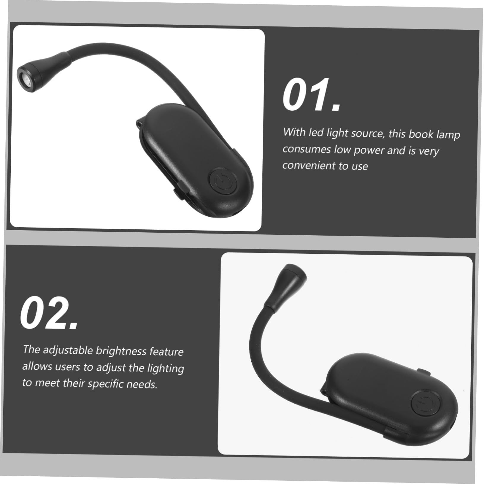 DOITOOL Clip Book Light Led Reading Light for Nighttime Use Portable and Adjustable Brightness for Reading Accessories