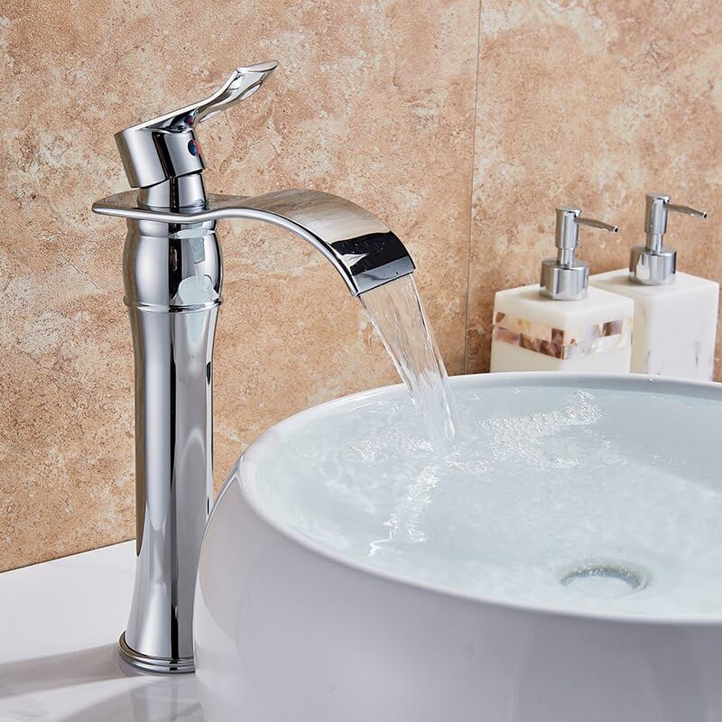 Mitigeur cascade de salle de bain robinet mécanique chromé