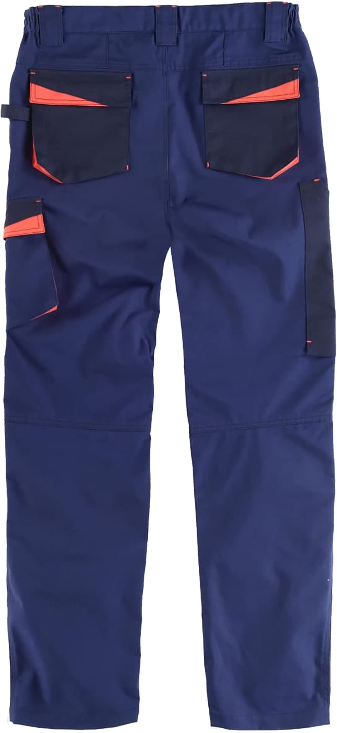 Workteam Pantalón de Trabajo, Tejido Canvas (Extremadamente Resistente y Duradero). Elástico en la Cintura. Unisex Marino+Marino Oscuro+Rojo A.V. XL