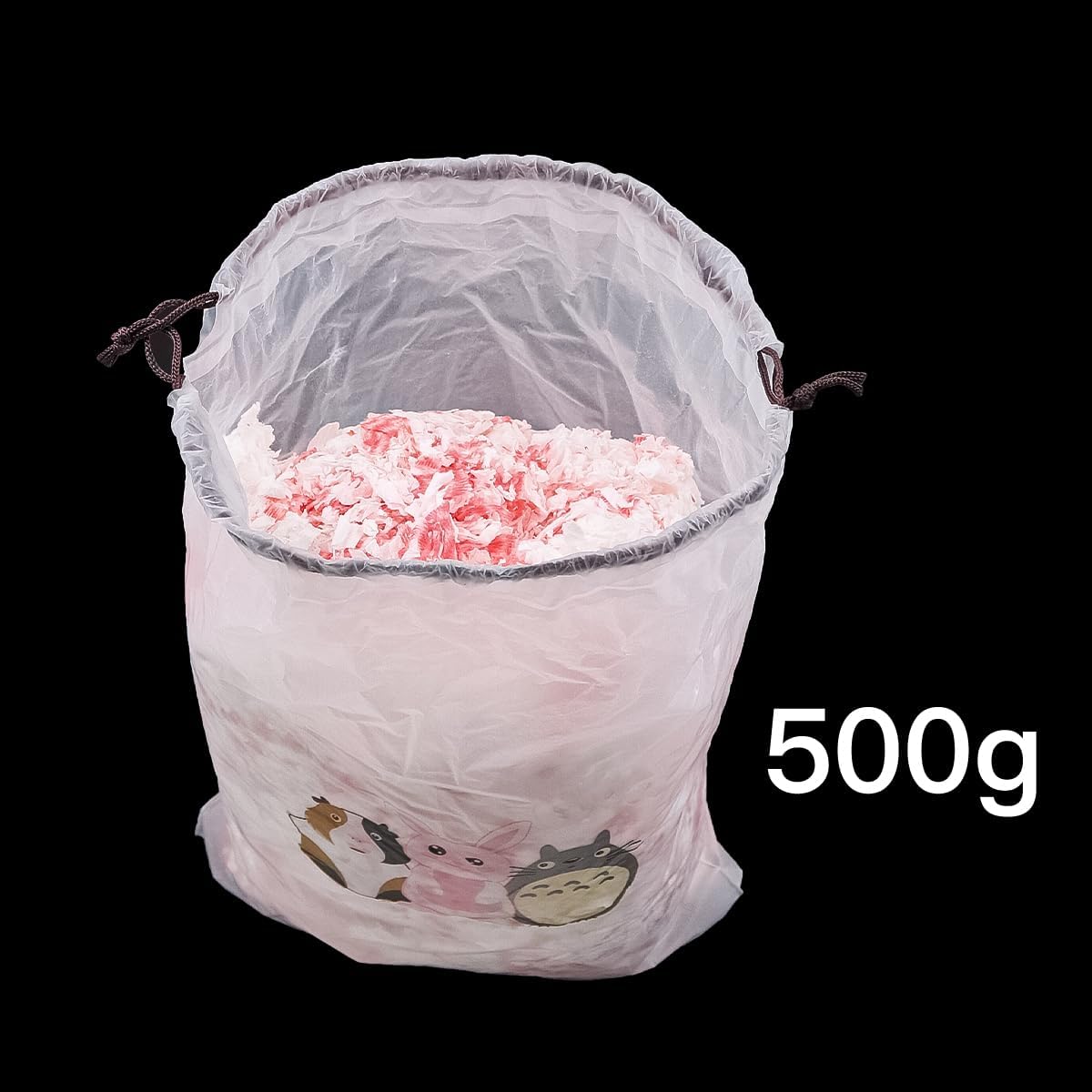 Namvo Literie en Papier pour Hamster, granulés absorbants pour Cochon d'Inde, Lapin, 500 g, sans poussière et contrôle des odeurs, litière en Papier pour Reptiles, Petits Animaux (Rose/Blanc