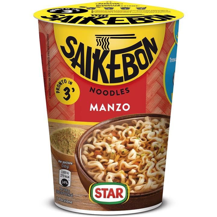 Noodles Manzo Pronti in 3 Min Sai Ke Bon, Pack 8 pezzi da 60 Gr