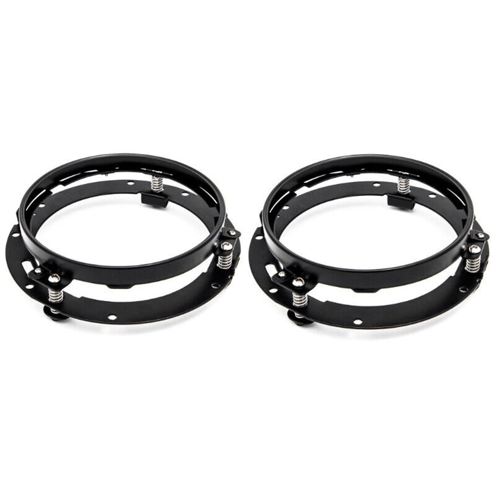 Bracket Light 7 Inch Round Headlight Mounting Bracket Ring Fit for Jeep Wrangler JK TJ Suzuki Samurai Fit for Harley Motorcycle(Black-2PCS)