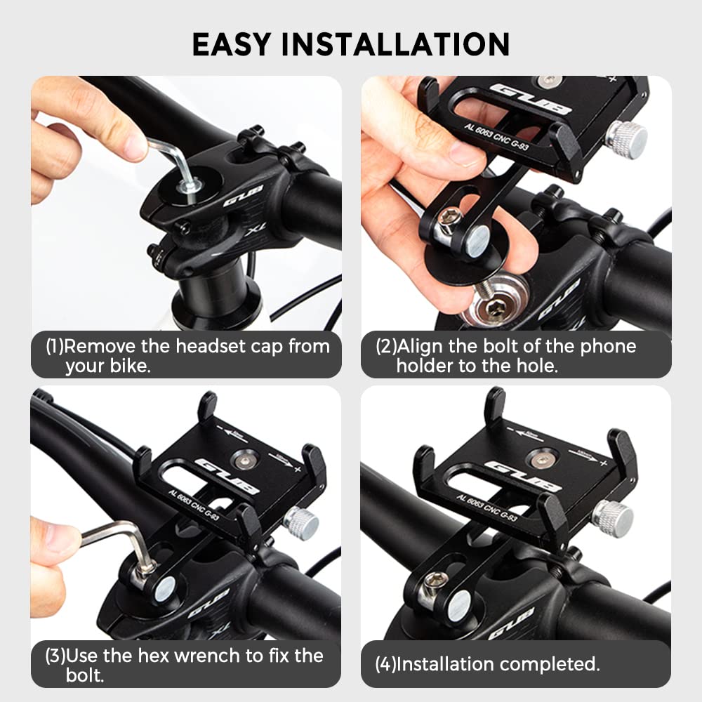 Soporte Universal para Teléfono Móvil de Bicicleta y Moto - Ajustable 3,7-7,2 Pulgadas, Aluminio, para Mountain Bike