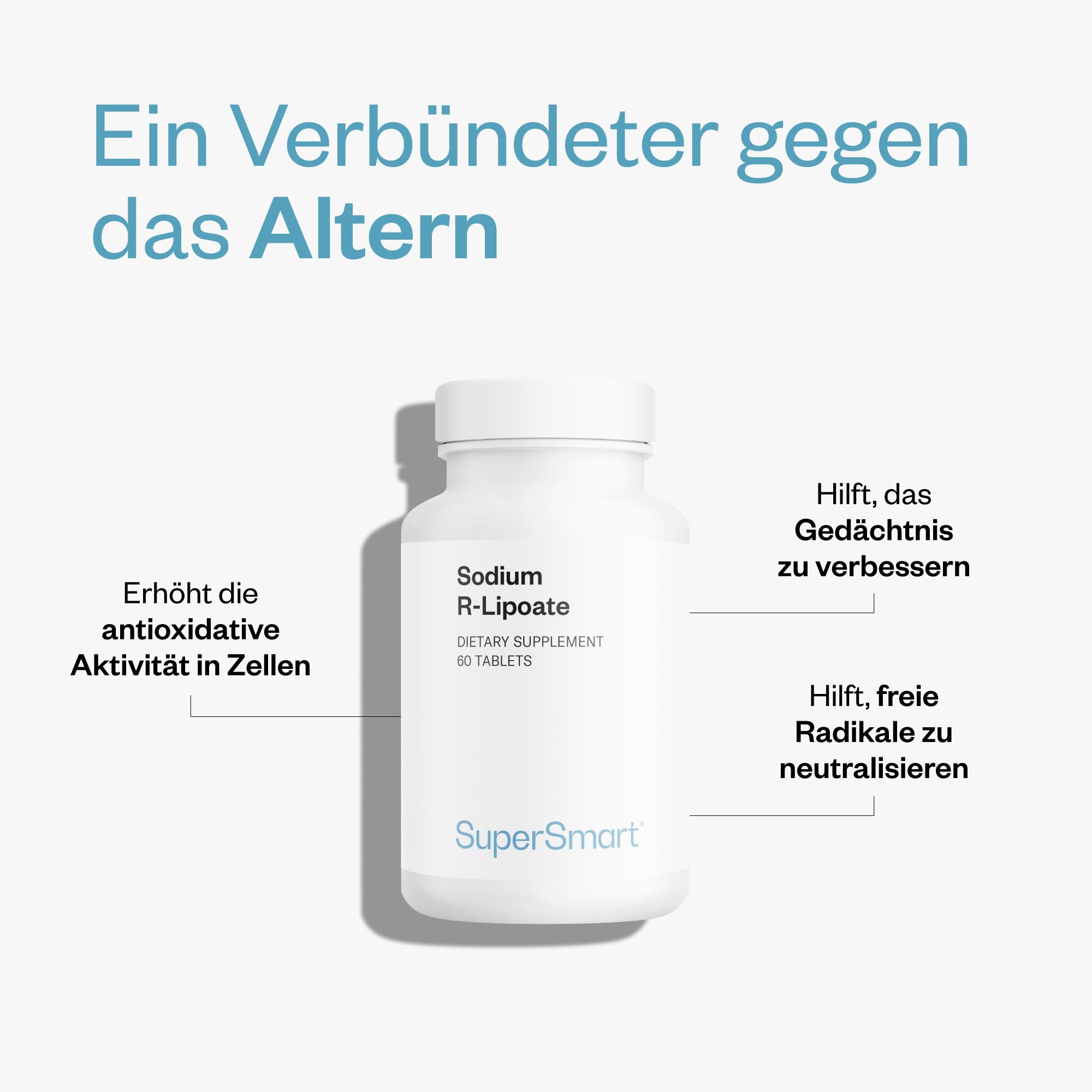 Sodium R-Lipoate (R-Alpha-Liponsäure) Nicht-GVO & Glutenfrei - SuperSmart