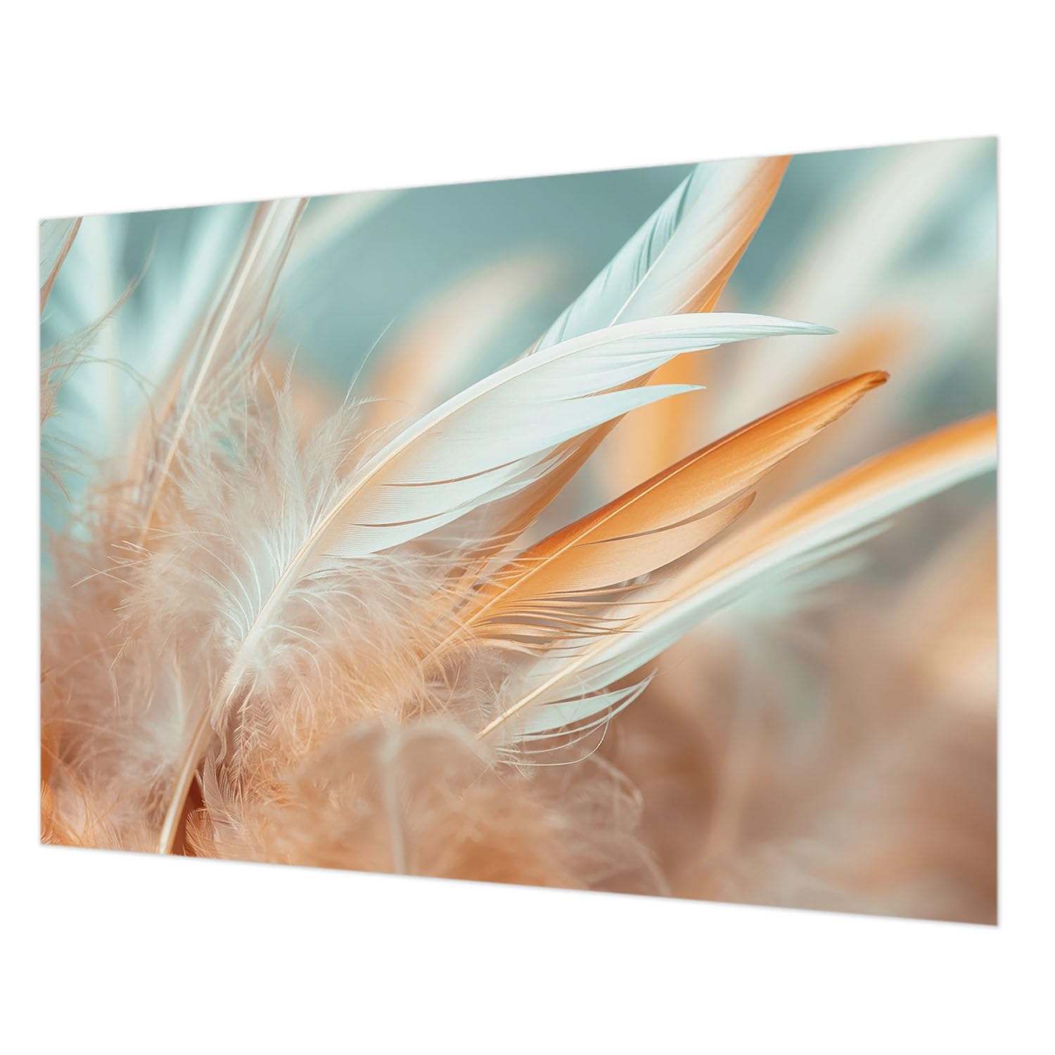 Tapisserie intissée haut de gamme 208x146 cm motif plumes délicates