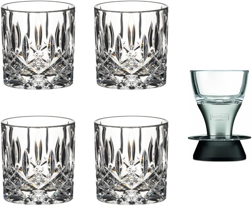 Riedel Tumbler Collection Spey Single Old Fashioned 4-Count Glass Set (2 x 2-Pack) Bundle with Professional Wine Aerator (3 Items)