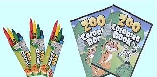 Zoo Party Favors - 24 Piece Coloring Set - Birthday Parties - Day cares - Prizes - Classrooms