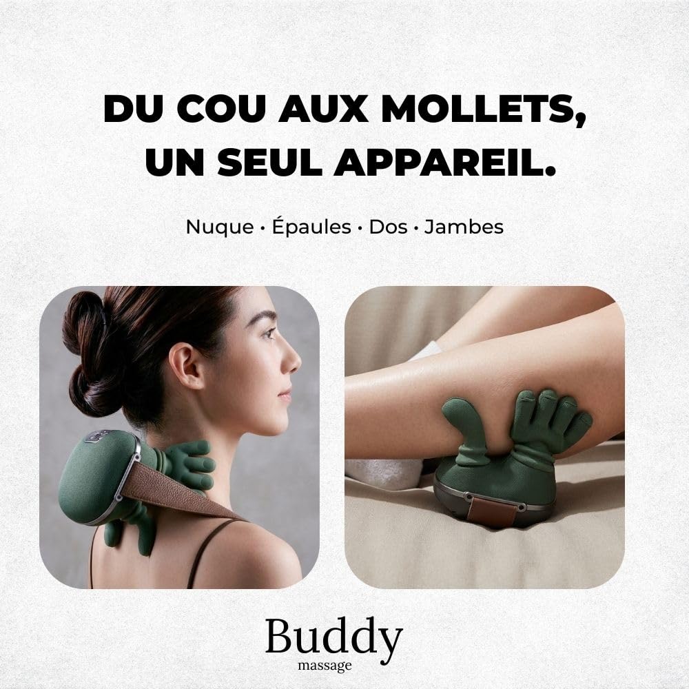 Masseur Cervical et Cou Electrique et Chauffant - Robot de Massage Portable Sans Fil Shiatsu pour Épaules, Dos & Nuque | Cadeau Homme Femme Idéal