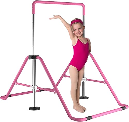 DOBESTS Gymnastics Bars for Home Gymnastic Equipment for Kids Adjustable Junior Training at Home Gymnastics Bar for 3-7 Years Old Children