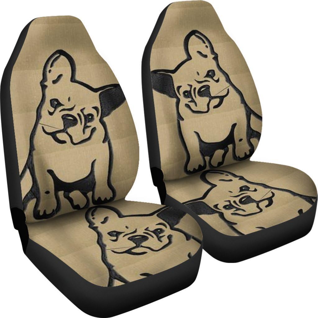 Cute Bulldog Print Car Seat Covers