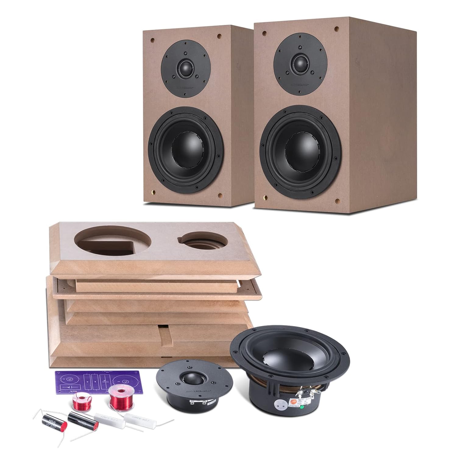 HiViSwans DIY 2.2A DIY Speaker Kit 2Way Bookshelf Speakers Near