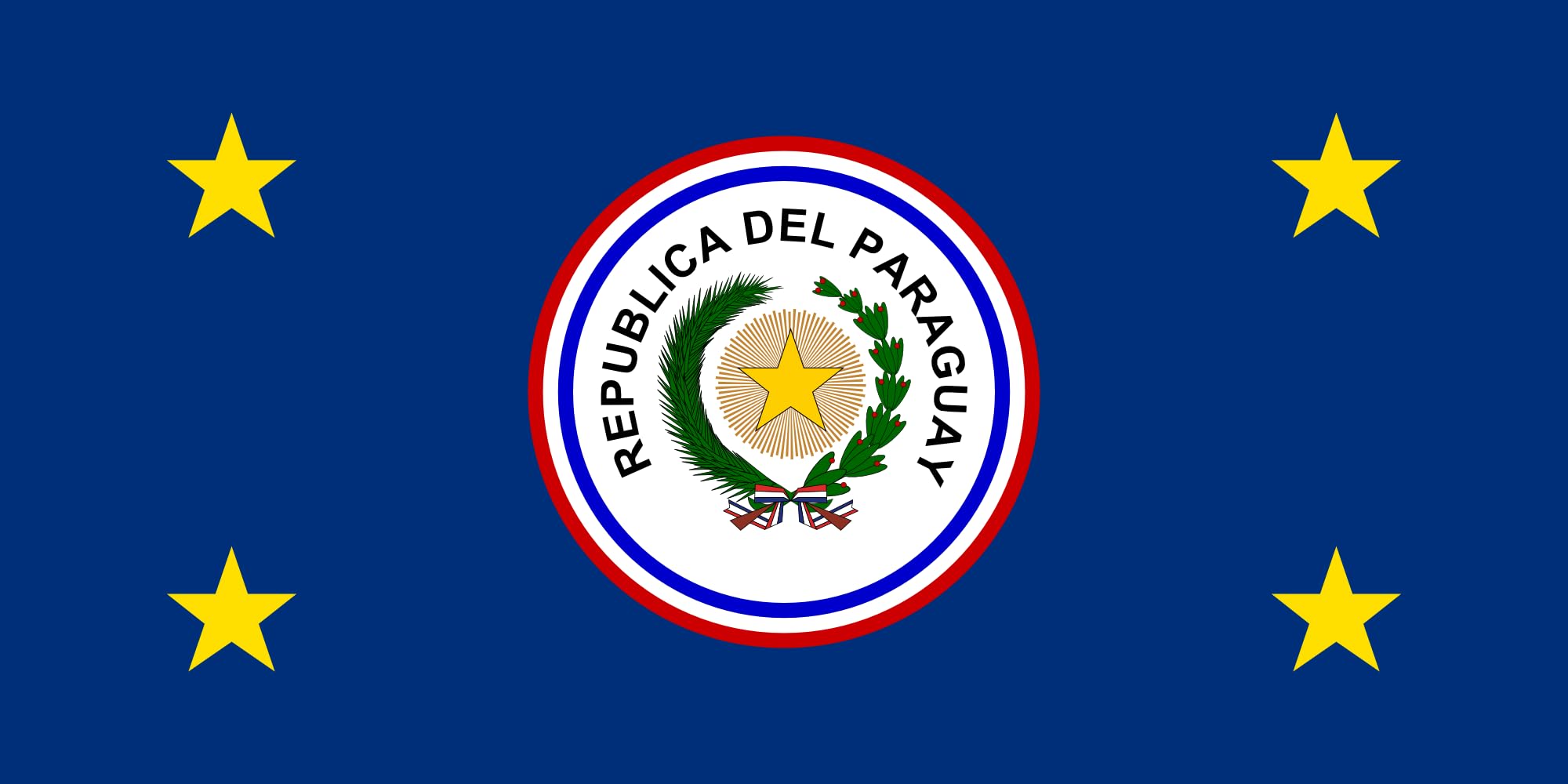 Drapeau présidentiel du Paraguay pré-1990 en grand format pour collectionneur
