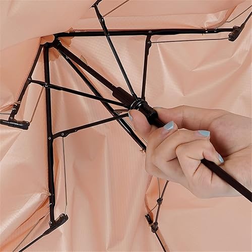 Miniatura 3 de LEIGE - Paraguas pequeño para mujer, 3 protectores solares plegables, paraguas manual pequeño (color rosa, tamaño