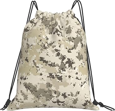 Drawstring Bags Camouflage Neutr Backpack Bag Travel Beach Sport Gym Sack String Yoga Bag For Men Women
