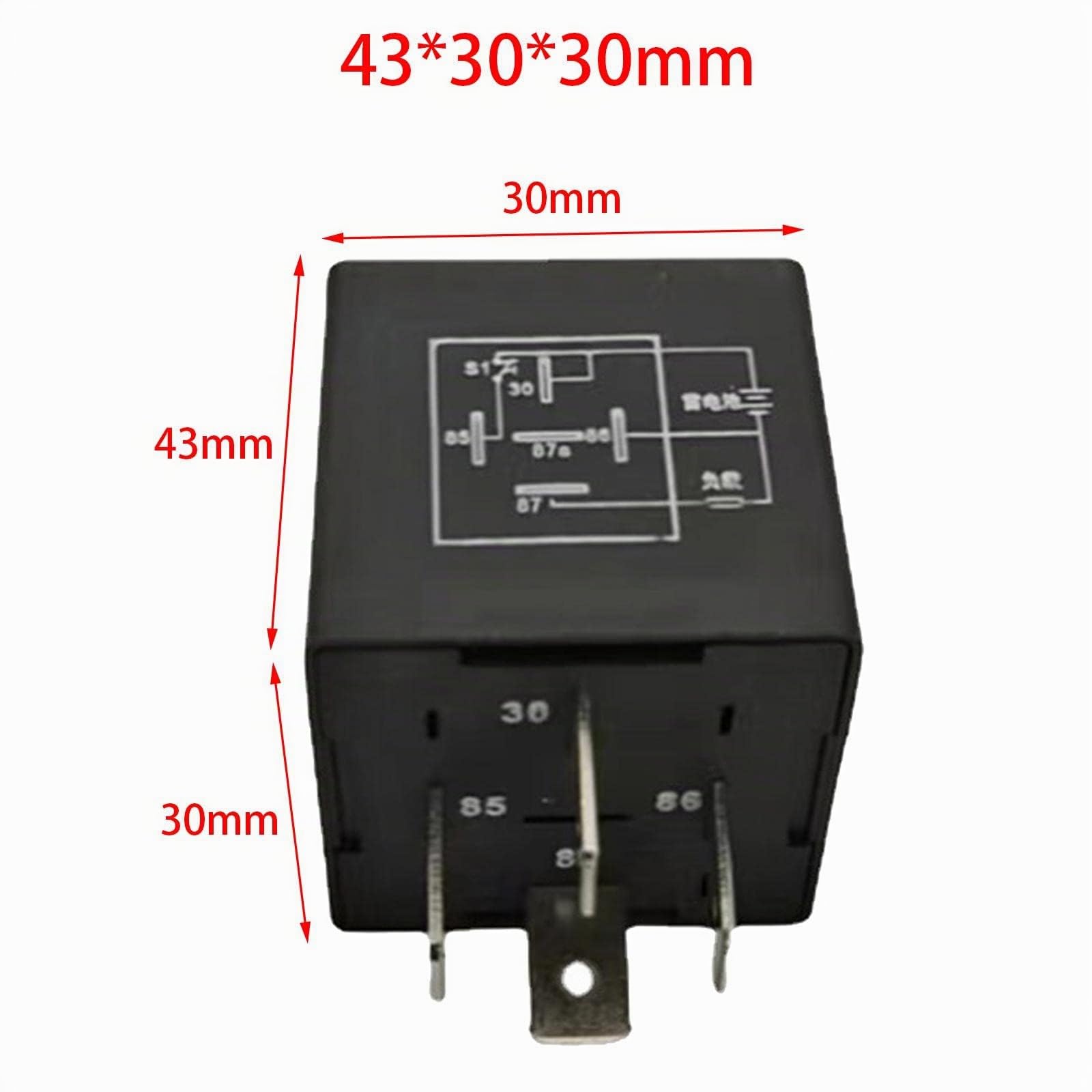 Colcolo Relais temporisé 12V Interrupteur de relais de remplacement professionnel durable Relais à usage automobile Portable 4 broches pour bateaux Camion, 60 secondes
